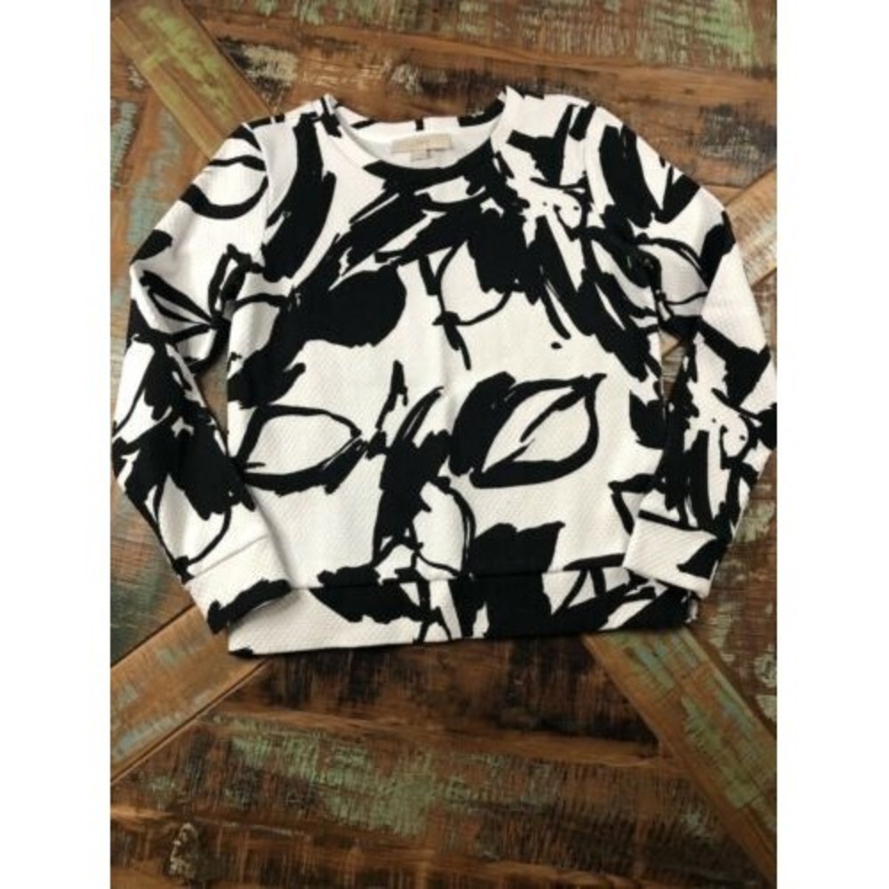 Womens The Loft Black/White Formal Blouse Size Small